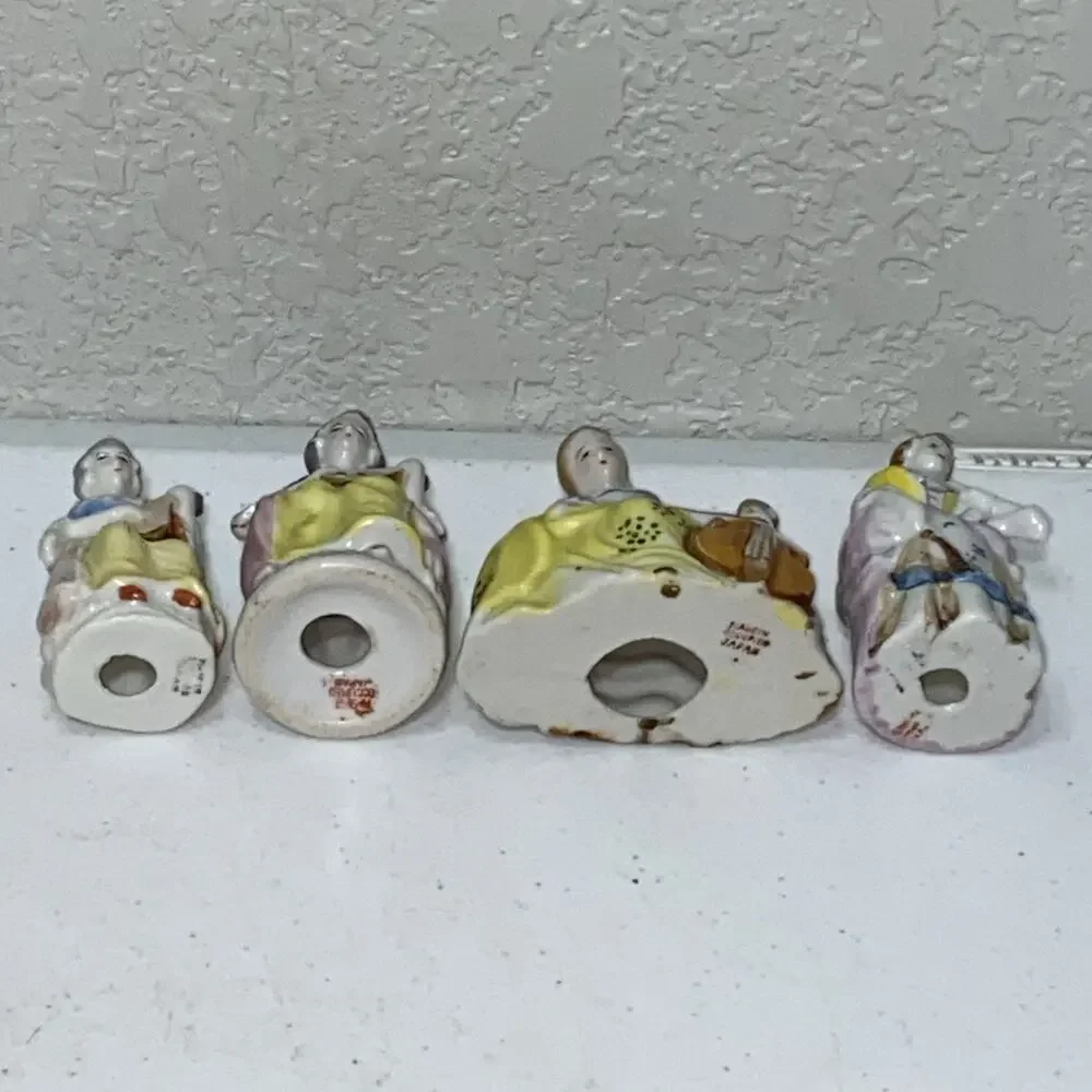Lot Of 4 Porcelain Figurines Made in‎ Occupied Japan Woman Female Musician 3.5